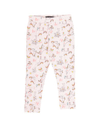 Kids - Girls Printed Leggings Pink Melange - De Moza (1940801224767)