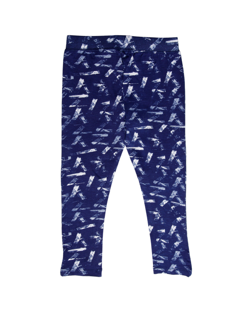 Kids - Girls Printed Leggings Navy Blue - De Moza (1943242080319)