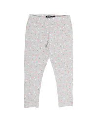 Kids - Girls Printed Leggings Grey Melange - De Moza (1943250829375)