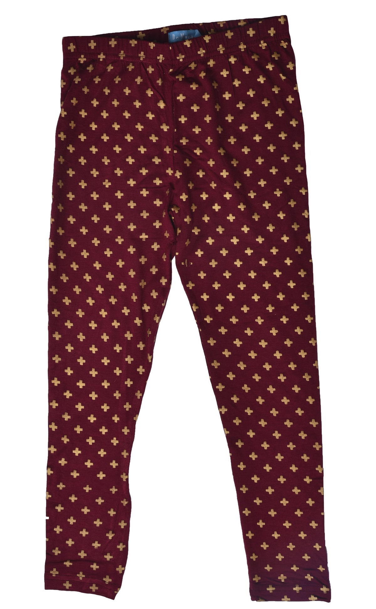 De Moza-Girls Printed Ankle Length Leggings Wine - De Moza (9187004622)