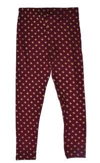 De Moza-Girls Printed Ankle Length Leggings Wine - De Moza (9187004622)