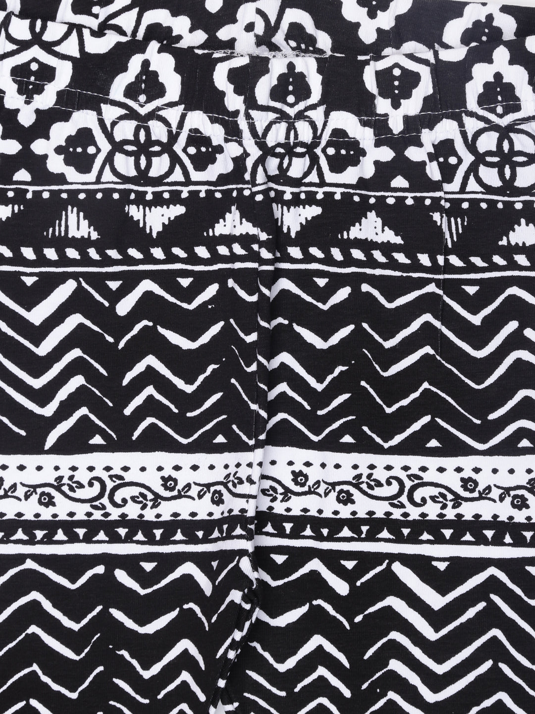 De Moza Kids - Girls Ankle Length Leggings  Printed Cotton Lycra Black Aop - De Moza (4465241751615)