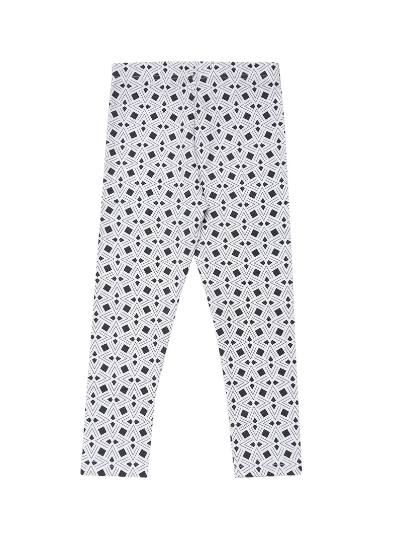 De Moza Kids - Girls Printed Ankle Length Leggings Cotton Dark Grey - De Moza (4465242374207)