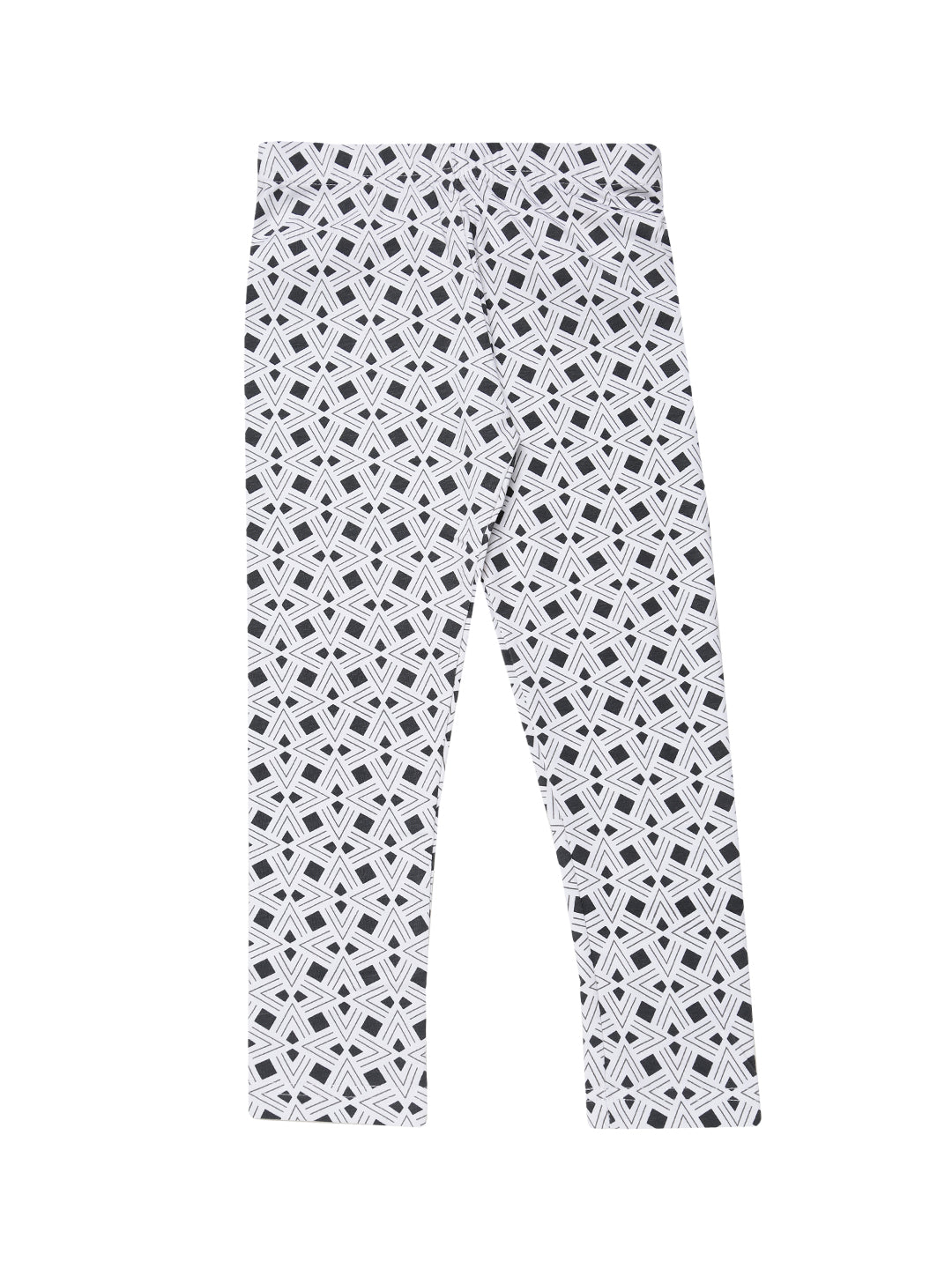 De Moza Kids - Girls Printed Ankle Length Leggings Cotton Dark Grey - De Moza (4465242374207)