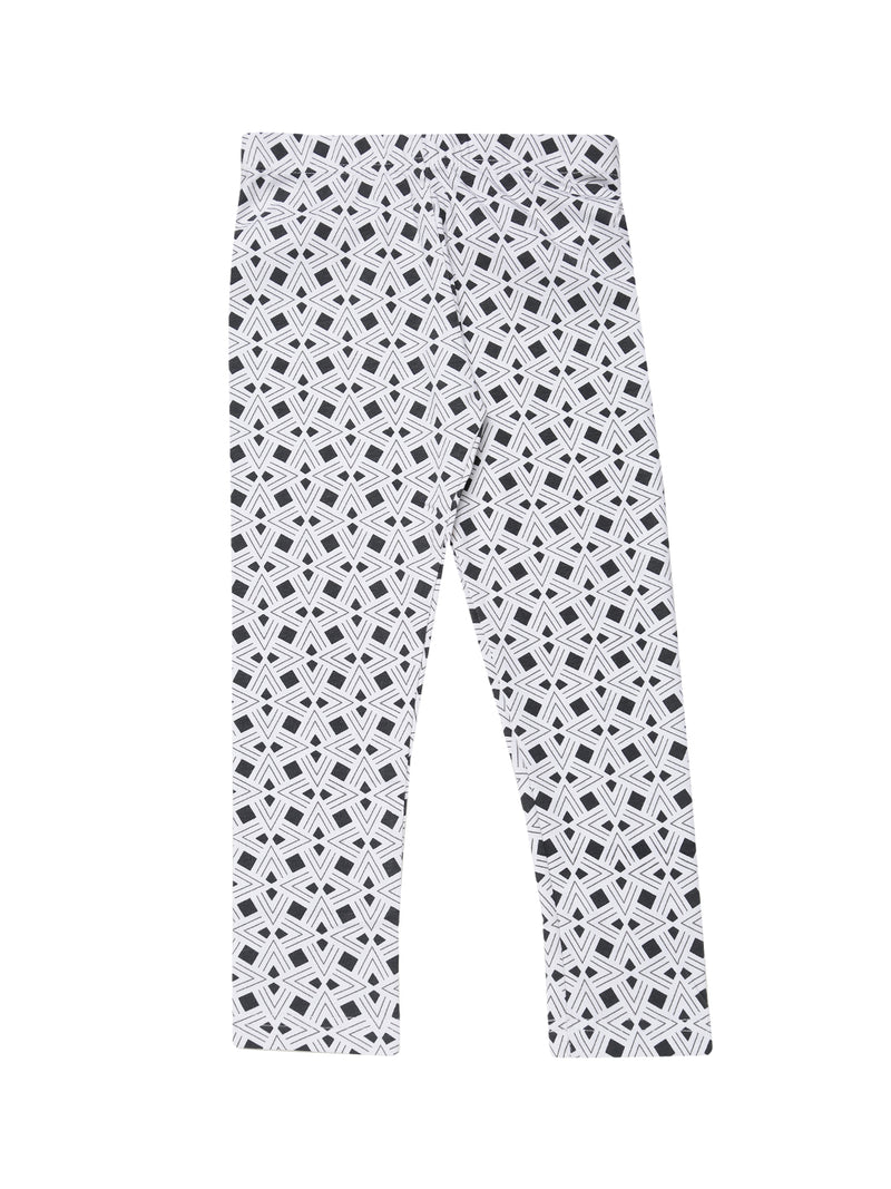 De Moza Kids - Girls Printed Ankle Length Leggings Cotton Dark Grey - De Moza (4465242374207)