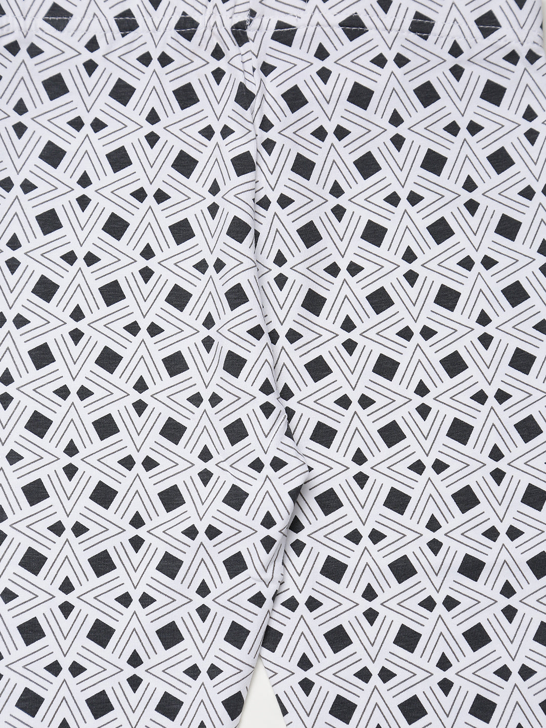 De Moza Kids - Girls Printed Ankle Length Leggings Cotton Dark Grey - De Moza (4465242374207)