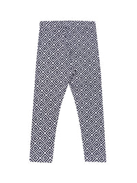 De Moza Kids - Girls Printed Ankle Length Leggings Cotton Dark Navy Blue - De Moza (4465242406975)