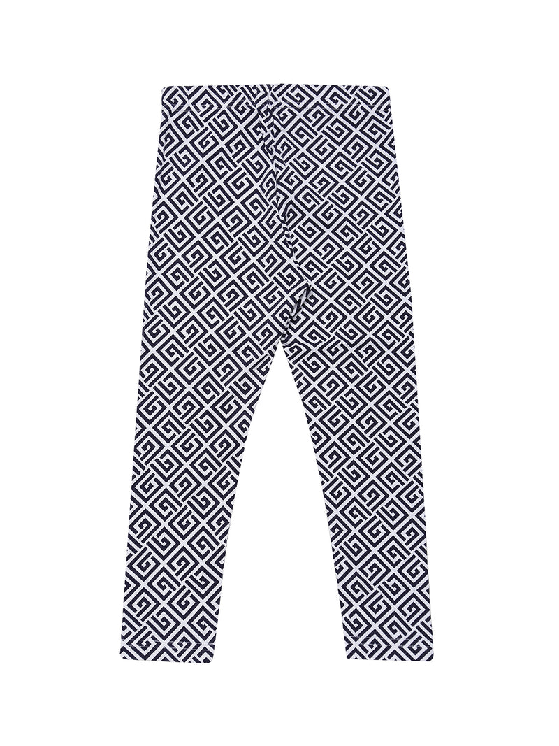De Moza Kids - Girls Printed Ankle Length Leggings Cotton Dark Navy Blue - De Moza (4465242406975)