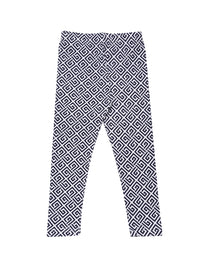 De Moza Kids - Girls Printed Ankle Length Leggings Cotton Dark Navy Blue - De Moza (4465242406975)