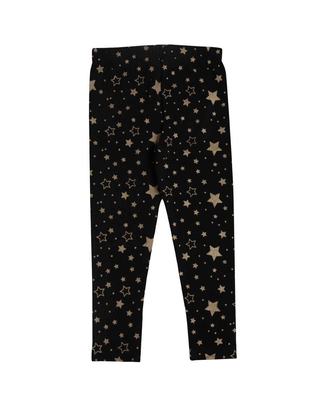 De Moza Kids - Girls Printed Ankle Length Leggings Cotton Black - De Moza (4464288301119)