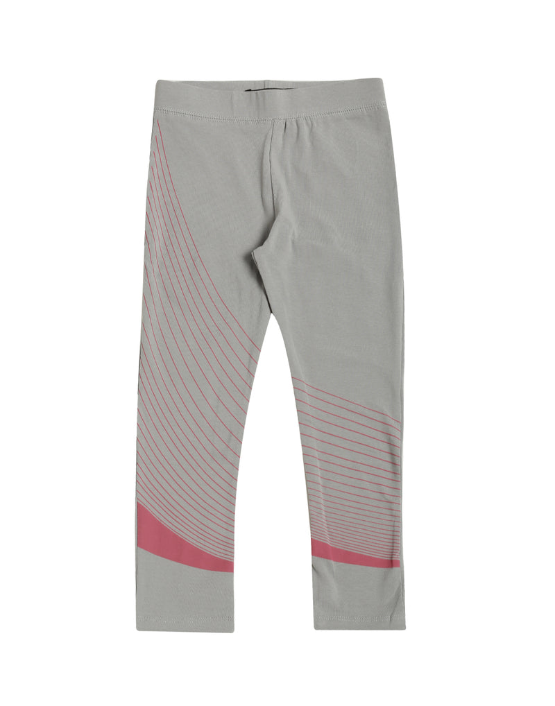 De Moza Kids - Girls Printed Ankle Length Leggings Cotton Grey - De Moza (4464288399423)