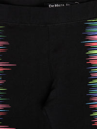 Kids - Girls Printed Leggings Black - De Moza (1943277994047)