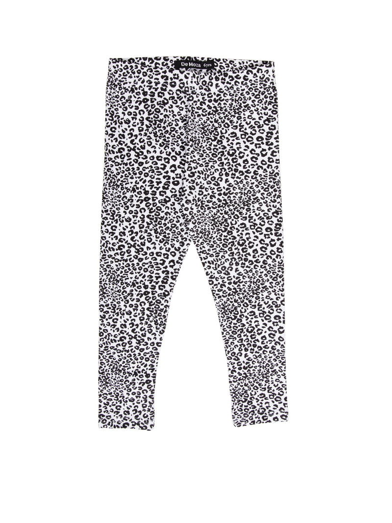 Kids - Girls Printed Leggings Black - De Moza (1943331897407)
