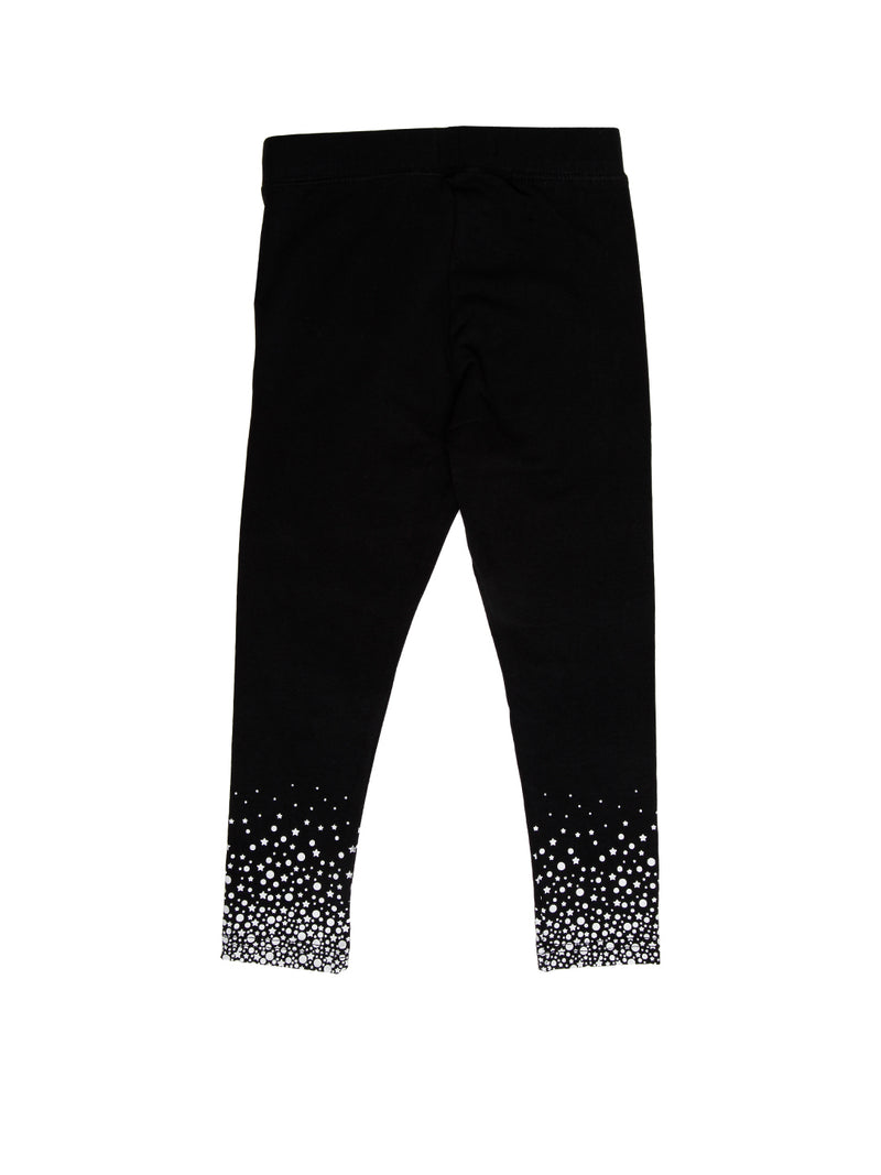 Kids - Girls Printed Leggings Black - De Moza (1943342088255)