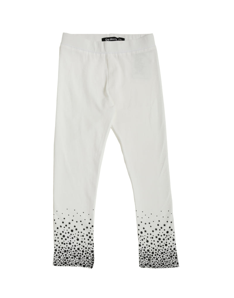 De Moza Kids - Girls Printed Ankle Length Leggings Cotton Offwhite - De Moza (4464288628799)