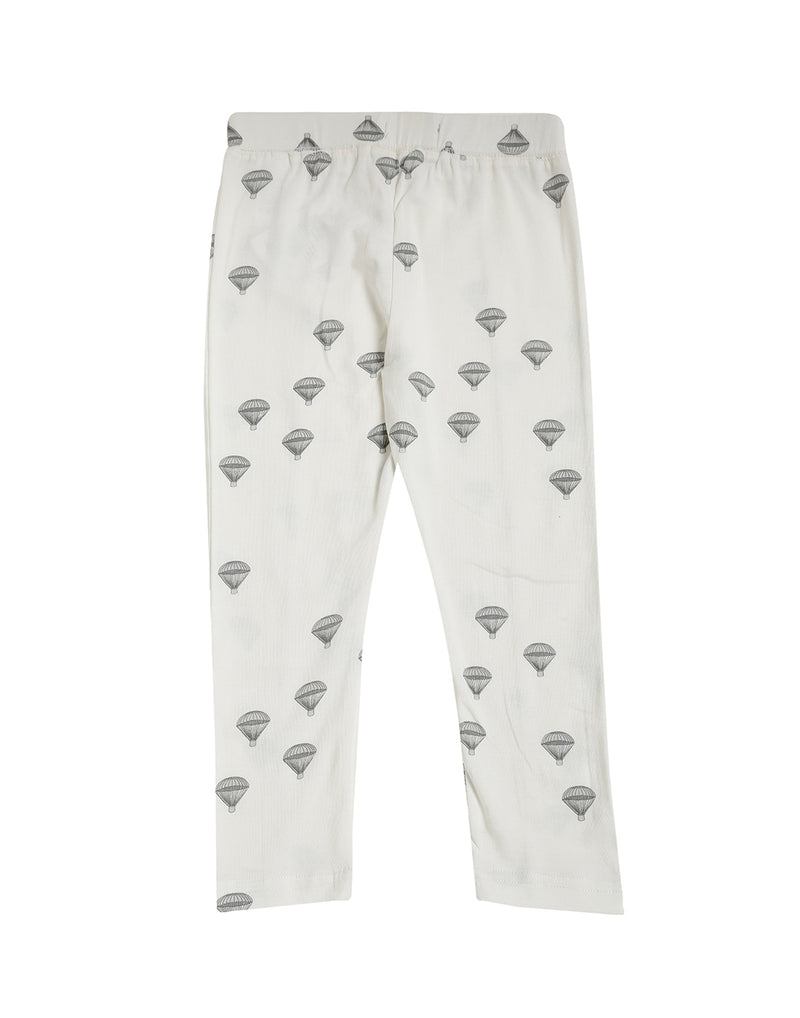 De Moza Kids - Girls Printed Ankle Length Leggings Cotton Ecru - De Moza (4464289349695)