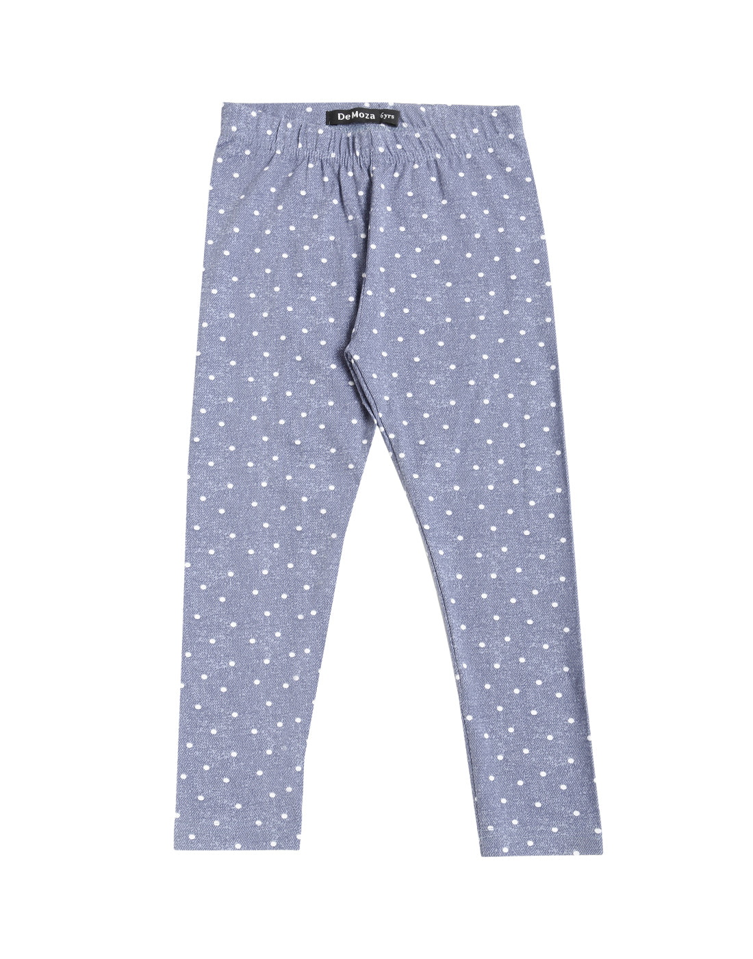 De Moza Kids - Girls Printed Ankle Length Leggings Cotton Indigo Blue - De Moza (4464289480767)