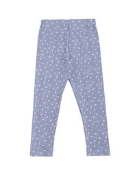 De Moza Kids - Girls Printed Ankle Length Leggings Cotton Indigo Blue - De Moza (4464289480767)