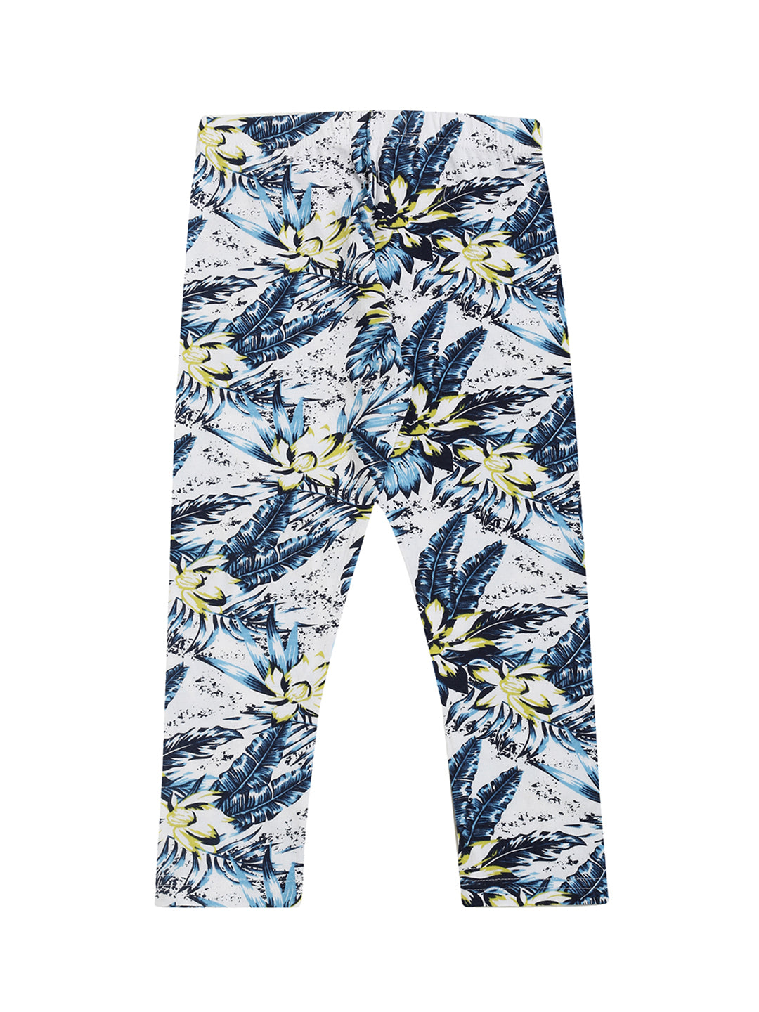 De Moza Kids - Girls Printed Ankle Length Leggings Cotton Light Blue - De Moza (4464289546303)