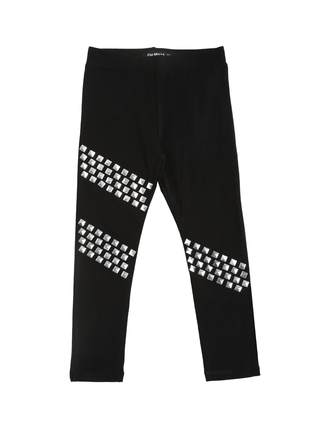 De Moza Kids - Girls Ankle Length Leggings Stud Cotton Black - De Moza (4465230938175)