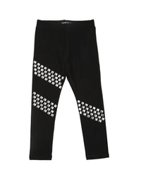 De Moza Kids - Girls Ankle Length Leggings Stud Cotton Black - De Moza (4465230938175)