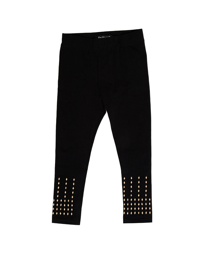 Kids - Girls Stud Leggings Black - De Moza (1943355326527)