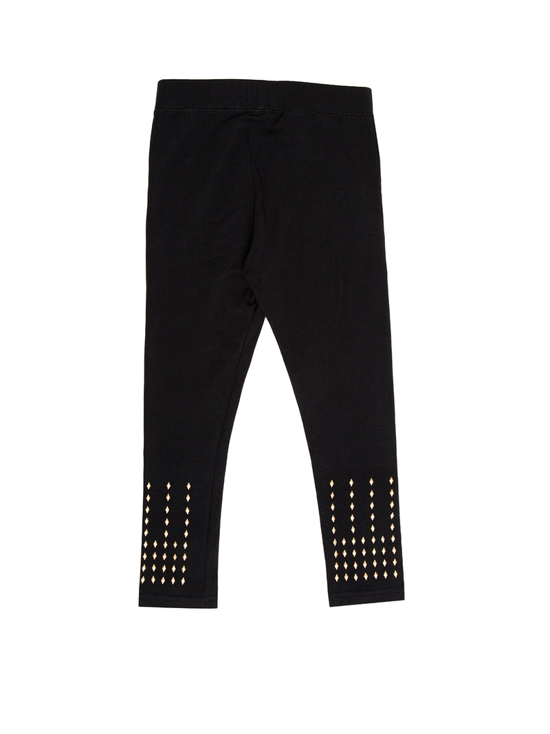 Kids - Girls Stud Leggings Black - De Moza (1943355326527)