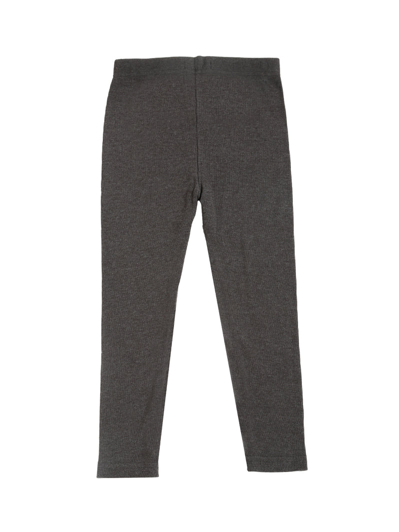 De Moza Kids - Girls Ankle Length Leggings Solid Cotton Anthra Melange - De Moza (4464289579071)