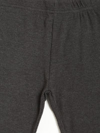 De Moza Kids - Girls Ankle Length Leggings Solid Cotton Anthra Melange - De Moza (4464289579071)