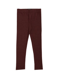 De Moza Kids - Girls Ankle Length Leggings Solid Cotton Maroon Melange - De Moza (4464289611839)