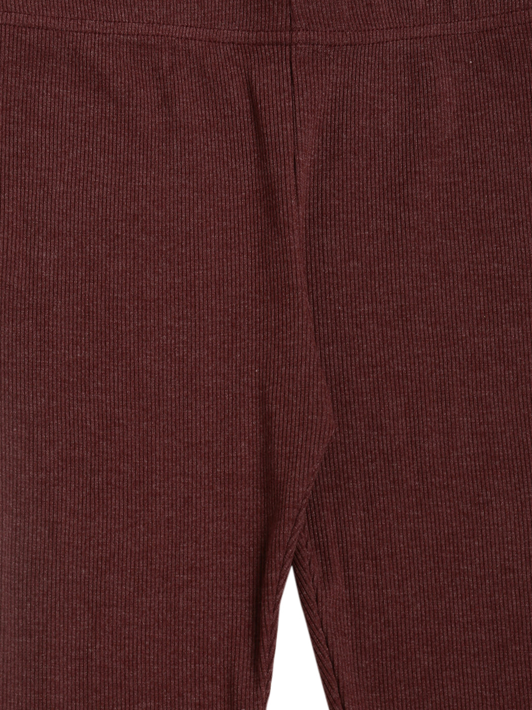 De Moza Kids - Girls Ankle Length Leggings Solid Cotton Maroon Melange - De Moza (4464289611839)