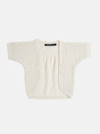 Kids - Girls Cotton Shrug Offwhite - De Moza (1632876494911)