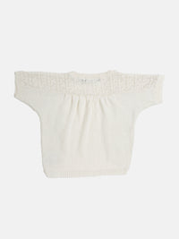Kids - Girls Cotton Shrug Offwhite - De Moza (1632876494911)