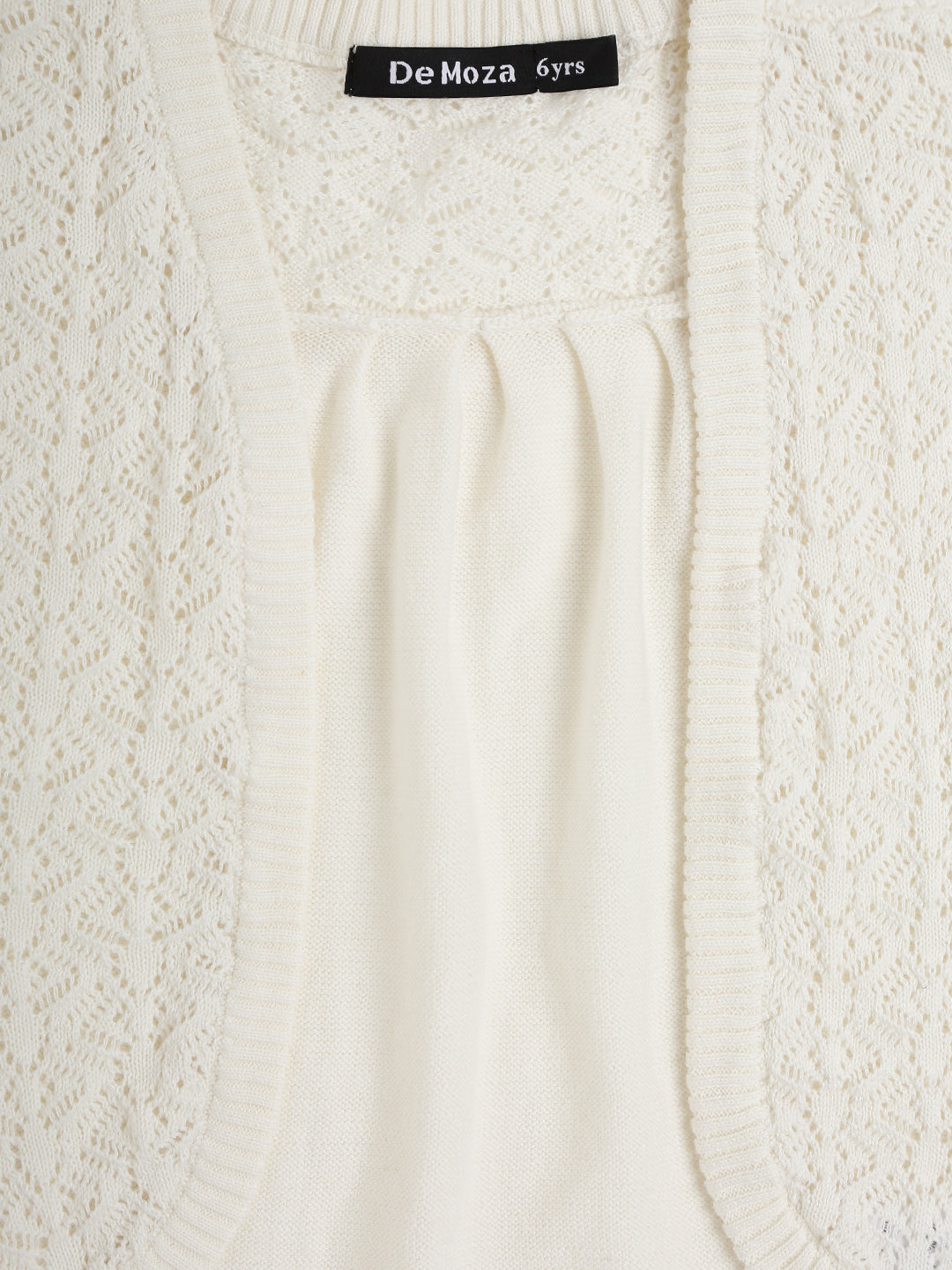 Kids - Girls Cotton Shrug Offwhite - De Moza (1632876494911)