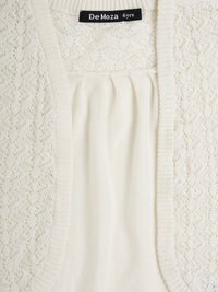 Kids - Girls Cotton Shrug Offwhite - De Moza (1632876494911)