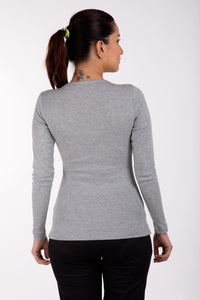 De Moza- Ladies Grey Melange Top - De Moza (8200343875)
