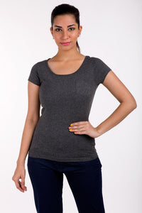 De Moza- Ladies Anthra Melange Top - De Moza (1553588813887)
