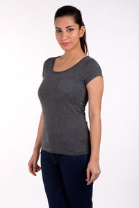 De Moza- Ladies Anthra Melange Top - De Moza (1553588813887)