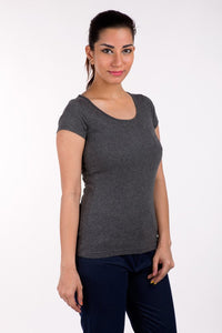 De Moza- Ladies Anthra Melange Top - De Moza (1553588813887)