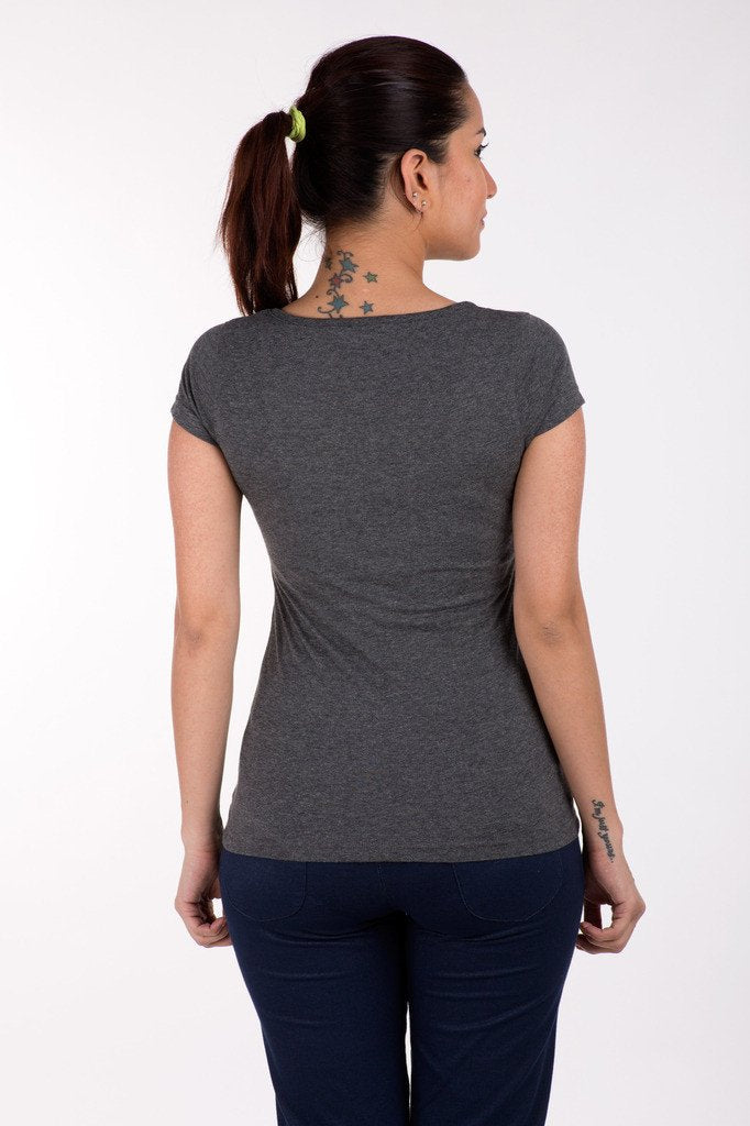 De Moza- Ladies Anthra Melange Top - De Moza (1553588813887)