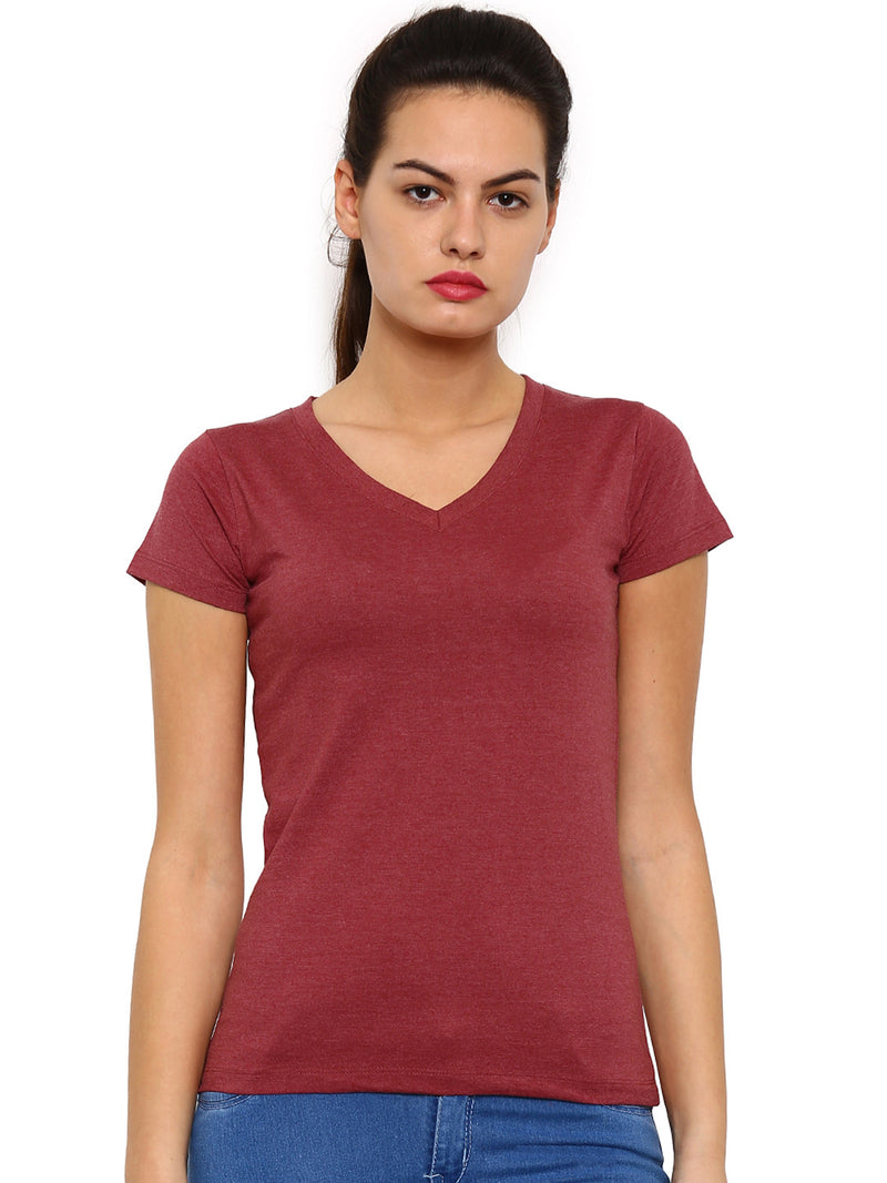 De Moza- Ladies Maroon Melange Top - De Moza (8200345091)