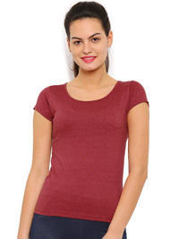De Moza- Ladies Maroon Melange Top - De Moza (8200344707)