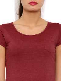 De Moza- Ladies Maroon Melange Top - De Moza (8200344707)