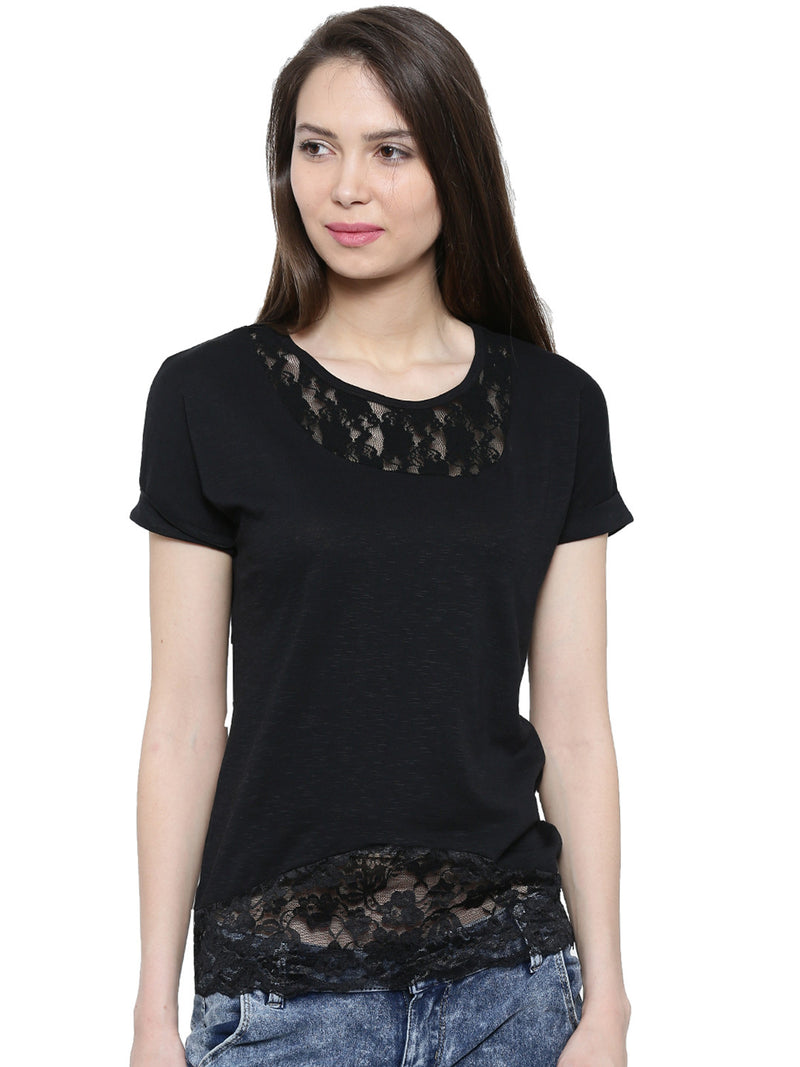 De Moza- Ladies Half Sleeve Black Top - De Moza (11189429966)