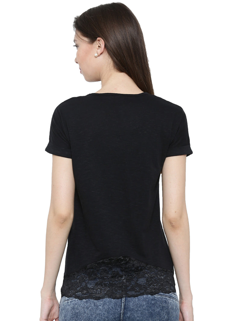 De Moza- Ladies Half Sleeve Black Top - De Moza (11189429966)