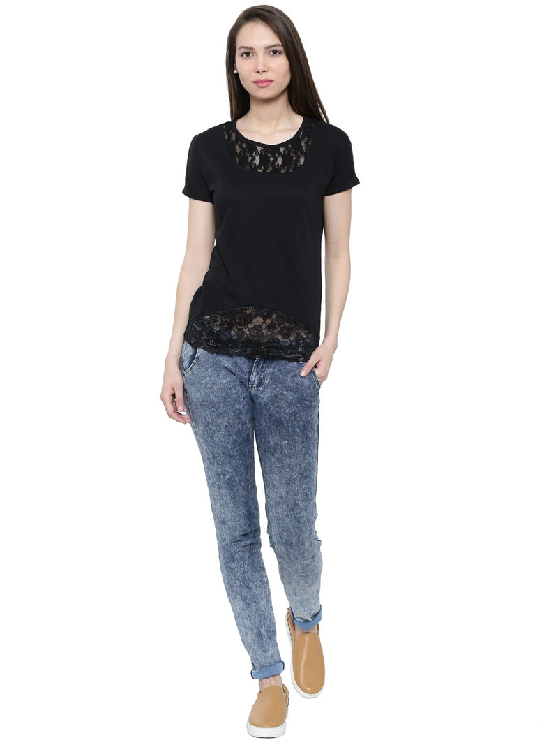 De Moza- Ladies Half Sleeve Black Top - De Moza (11189429966)
