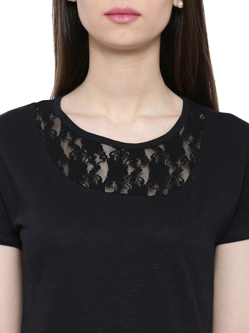 De Moza- Ladies Half Sleeve Black Top - De Moza (11189429966)