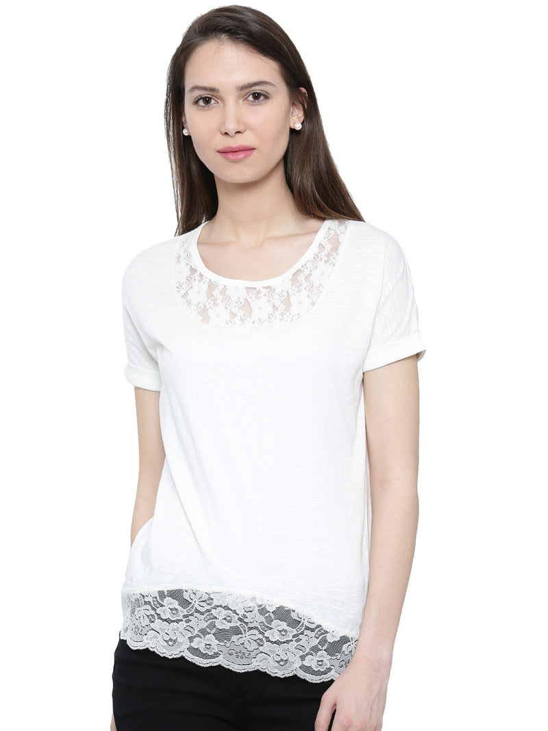 De Moza- Ladies Half Sleeve Top Offwhite - De Moza (11189430030)