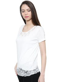 De Moza- Ladies Half Sleeve Top Offwhite - De Moza (11189430030)