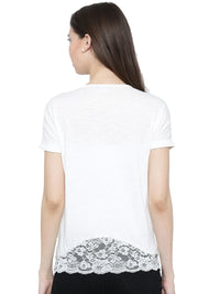 De Moza- Ladies Half Sleeve Top Offwhite - De Moza (11189430030)